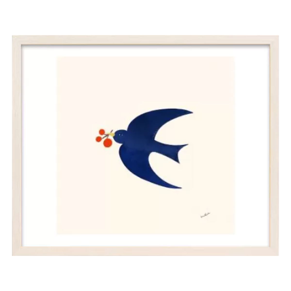 Blue Bird / アート スリム額 Mヨコ ホワイトフレーム