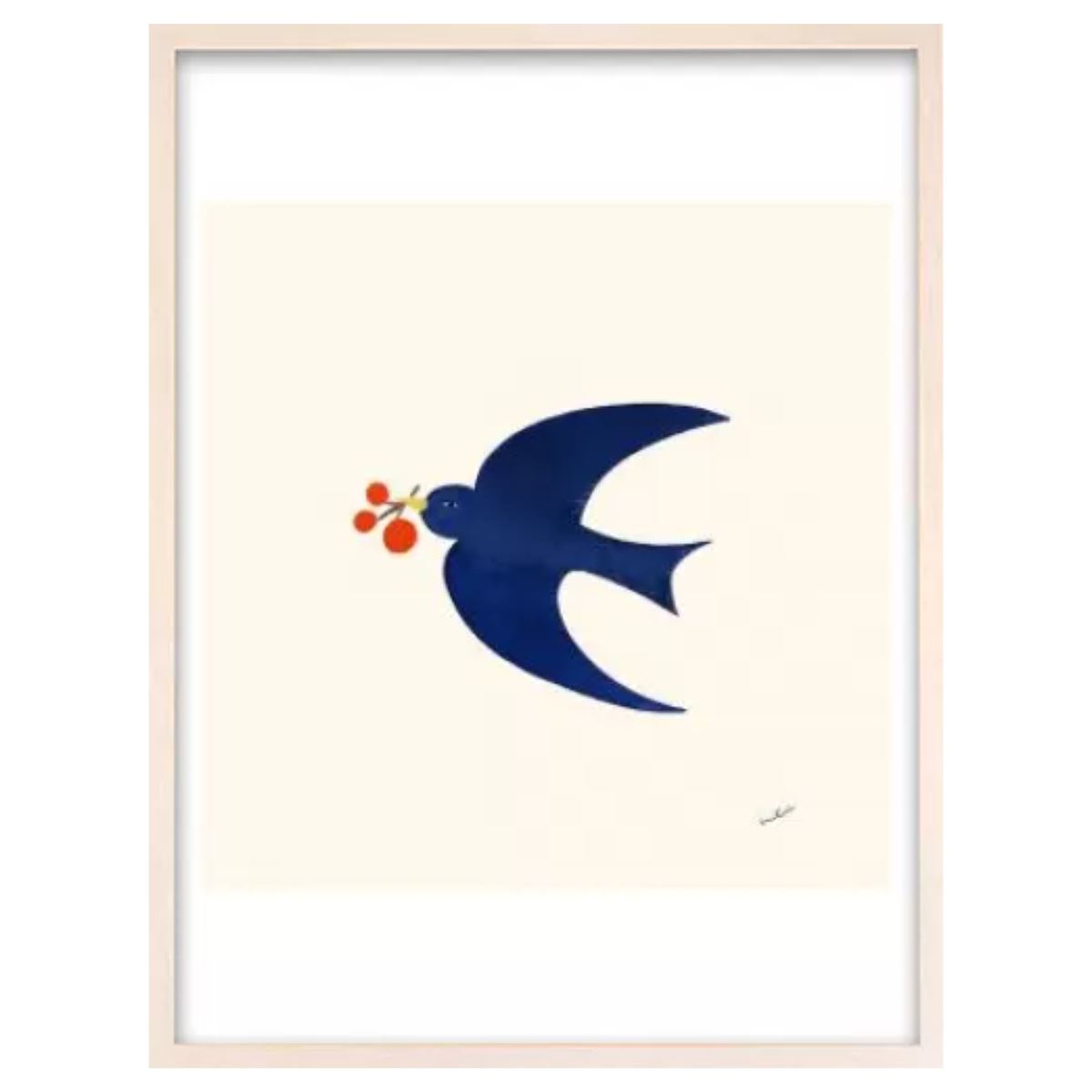Blue Bird / アート スリム額 Lタテ ホワイトフレーム
