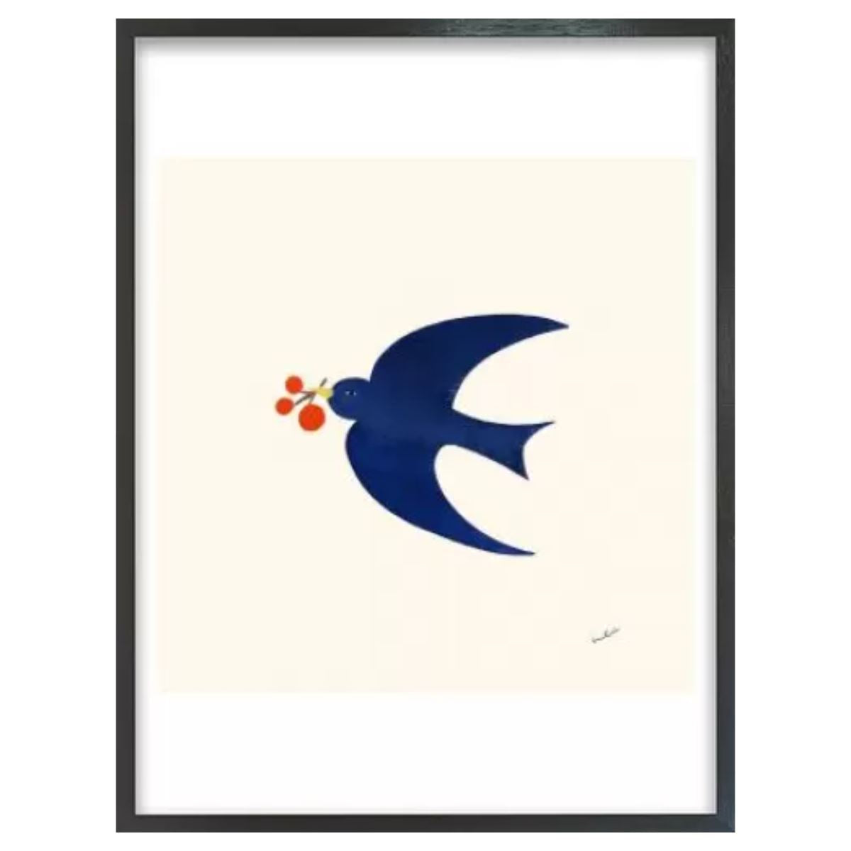 Blue Bird / アート スリム額 Lタテ ブラックフレーム