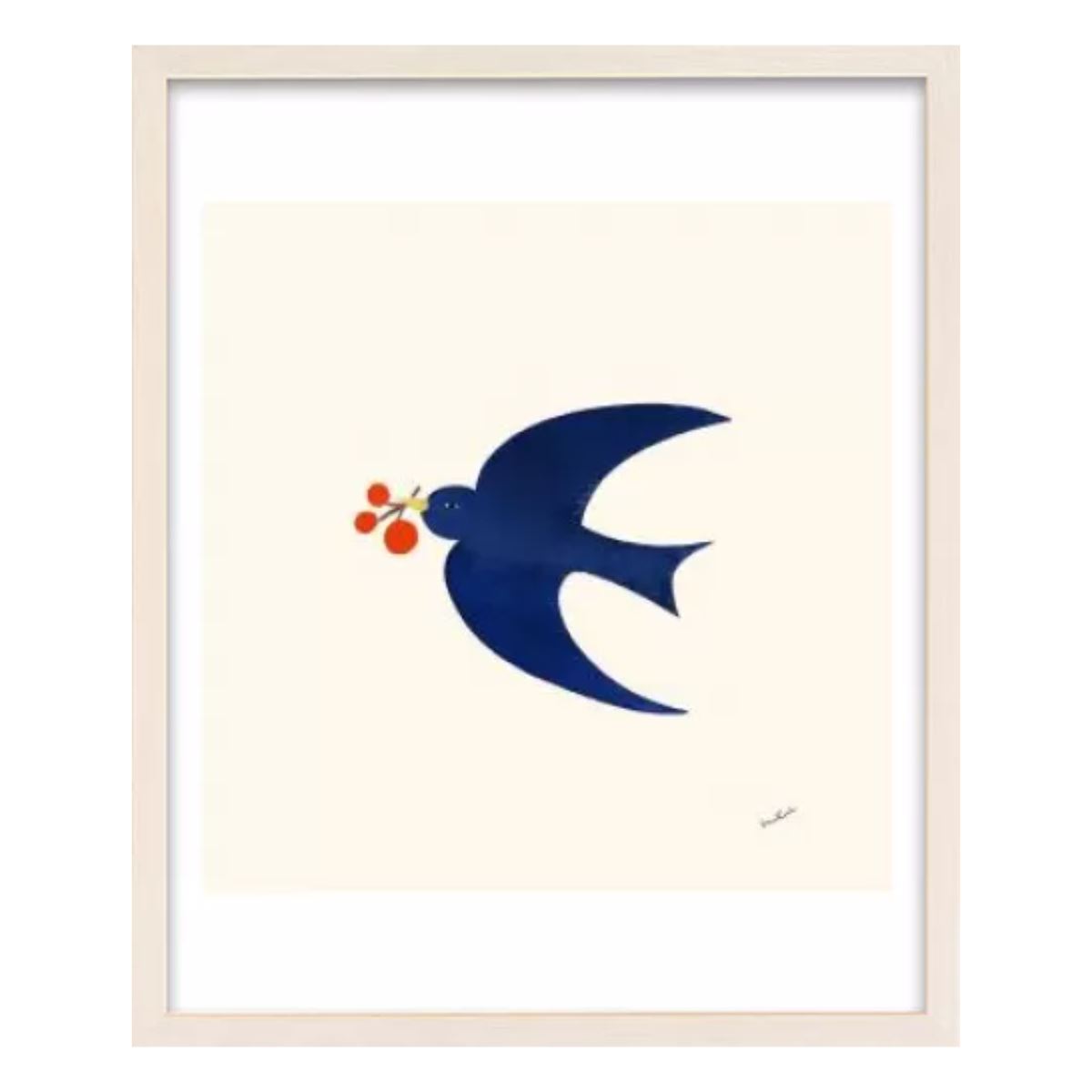 Blue Bird / アート スリム額 Mタテ ホワイトフレーム