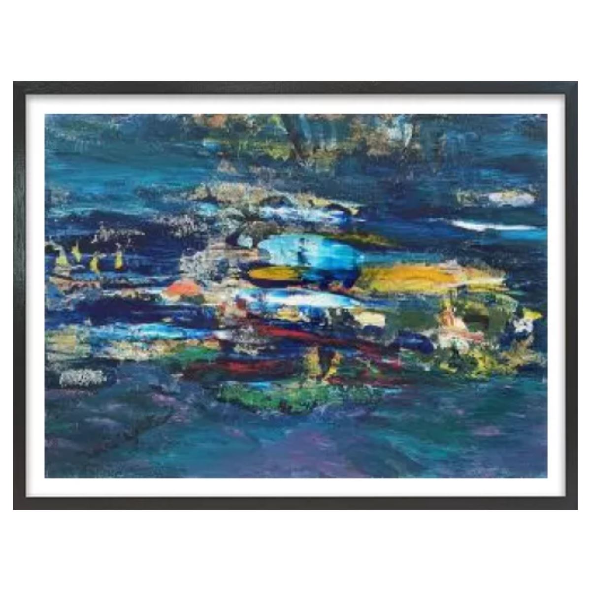 Moonlight Reflection(月明かりに照らされて) / アート スリム額 Lヨコ ブラックフレーム