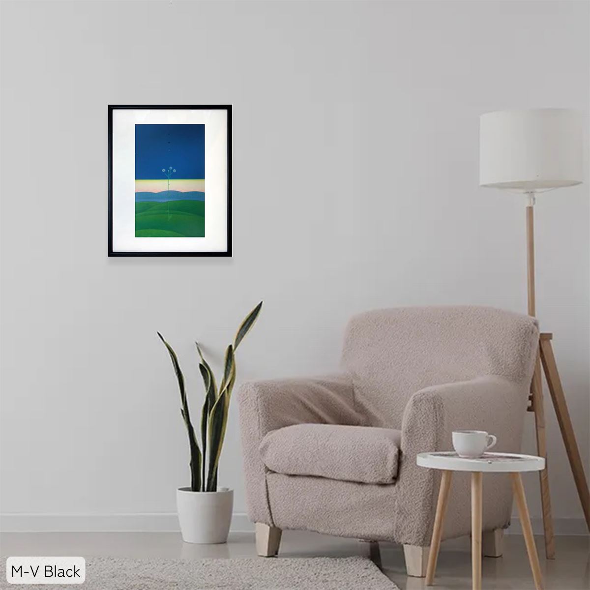 花/1 / アート スリム額 Mタテ ブラックフレーム 使用例