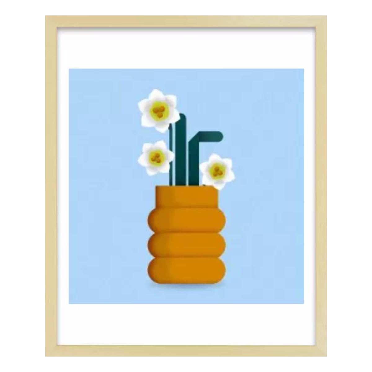 Daffodils / アート スリム額 Mタテ ナチュラルフレーム