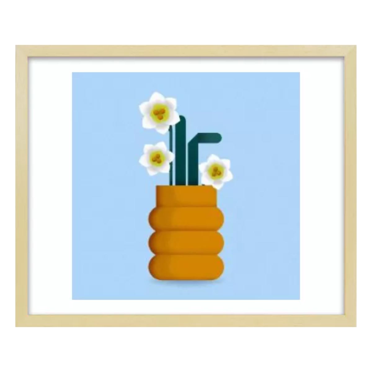 Daffodils / アート スリム額 Mヨコ ナチュラルフレーム