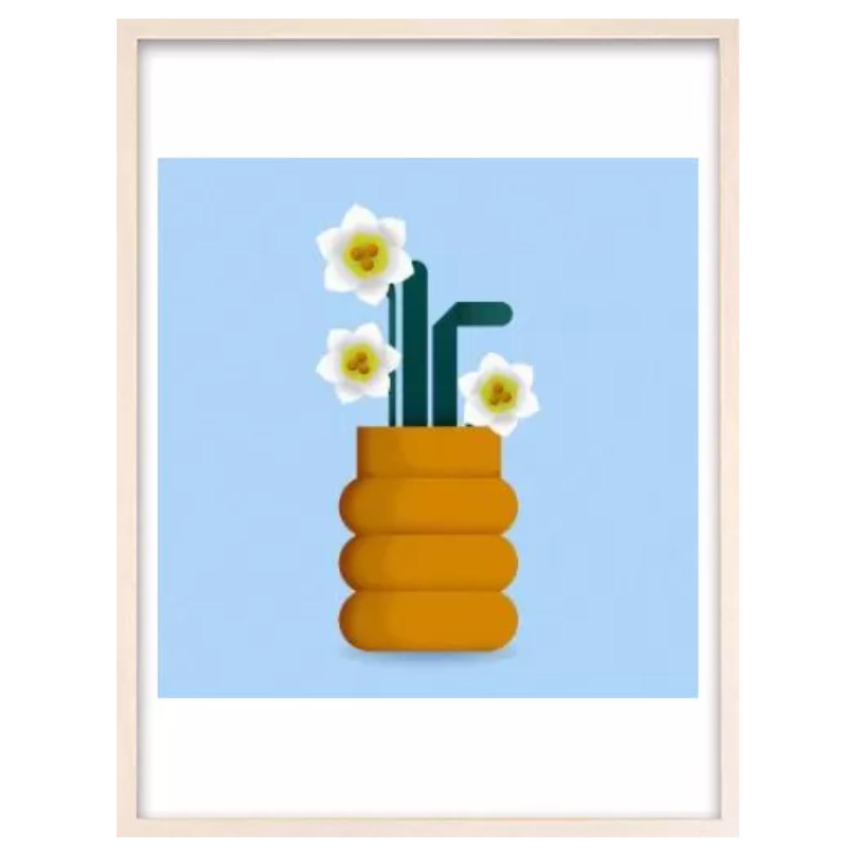 Daffodils / アート スリム額 Lタテ ホワイトフレーム