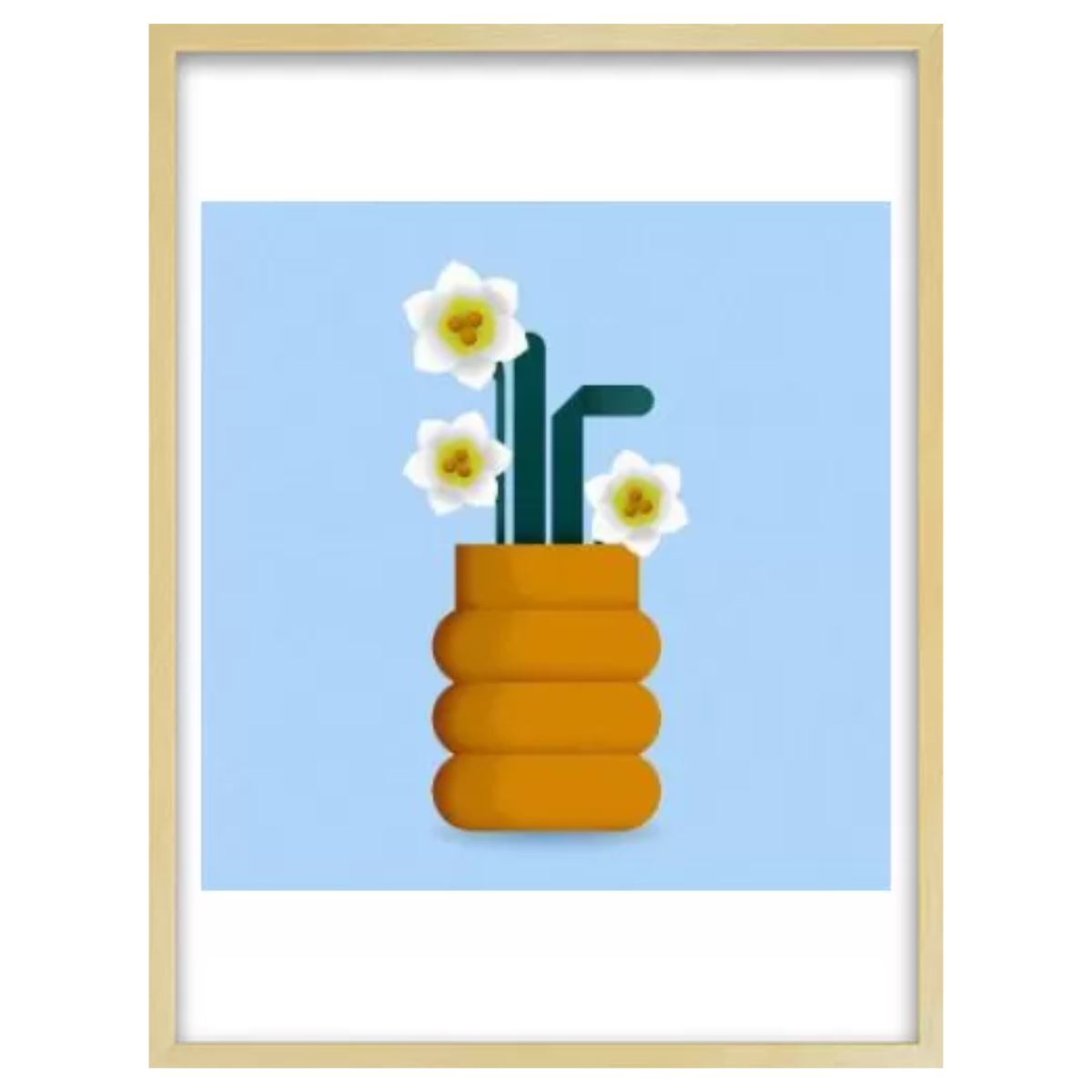 Daffodils / アート スリム額 Lタテ ナチュラルフレーム