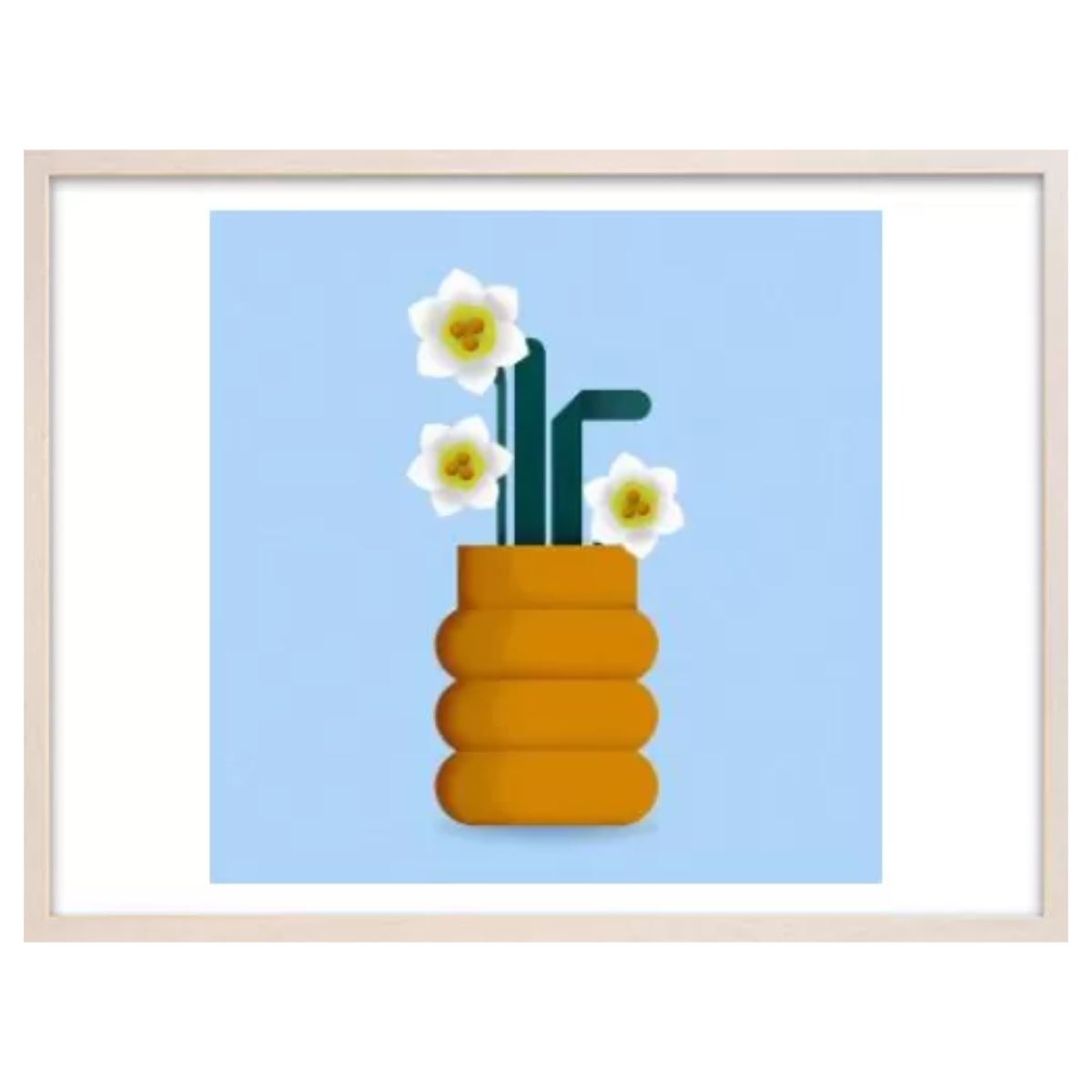 Daffodils / アート スリム額 Lヨコ ホワイトフレーム