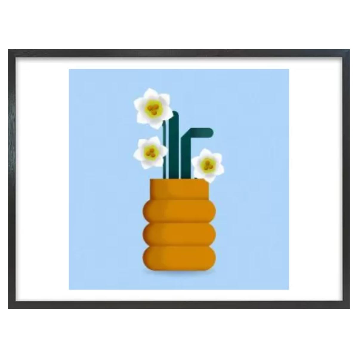 Daffodils / アート スリム額 Lヨコ ブラックフレーム