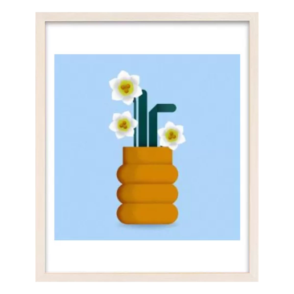 Daffodils / アート スリム額 Mタテ ホワイトフレーム