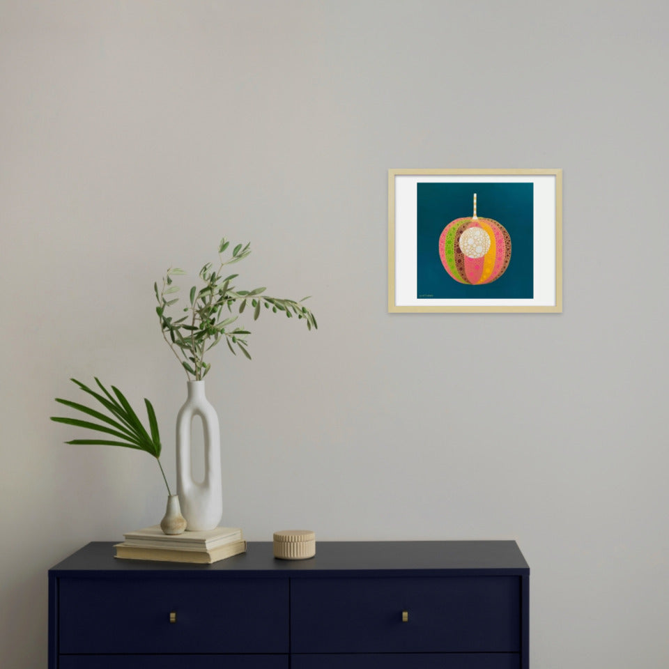 ホオズキ【神無月】 / アート スリム額 Mヨコ ナチュラルフレーム