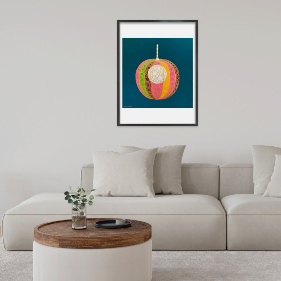 ホオズキ【神無月】 / アート スリム額 Lタテ ブラックフレーム