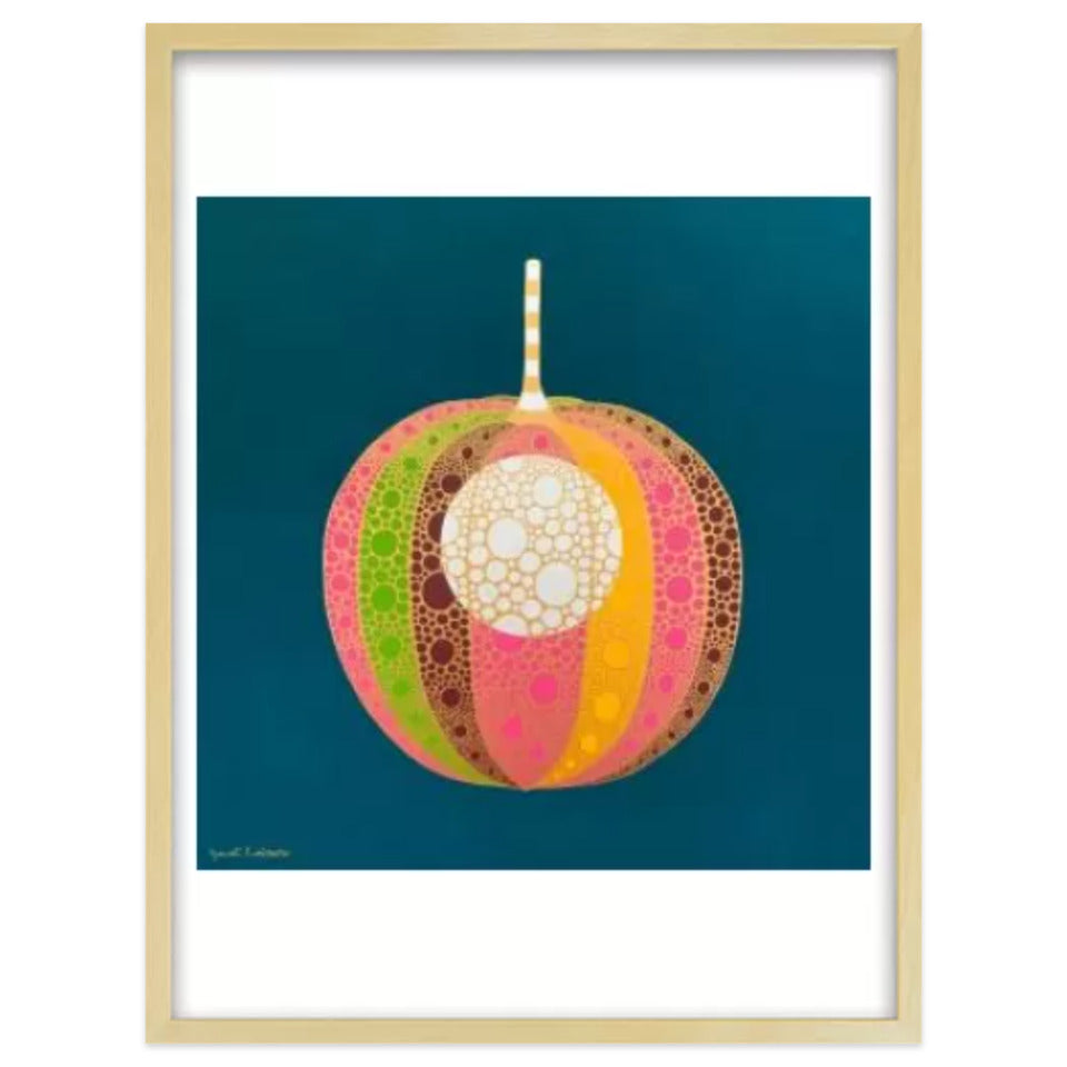 ホオズキ【神無月】 / アート スリム額 Lタテ ナチュラルフレーム