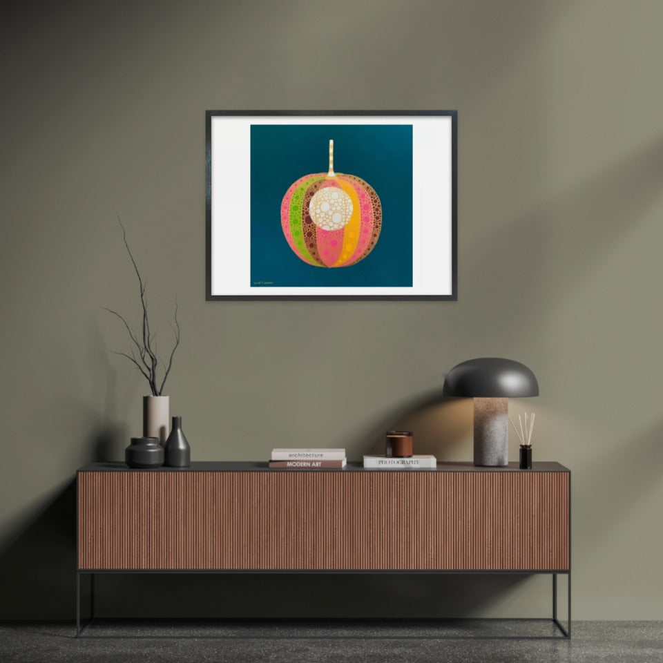 ホオズキ【神無月】 / アート スリム額 Lヨコ ブラックフレーム