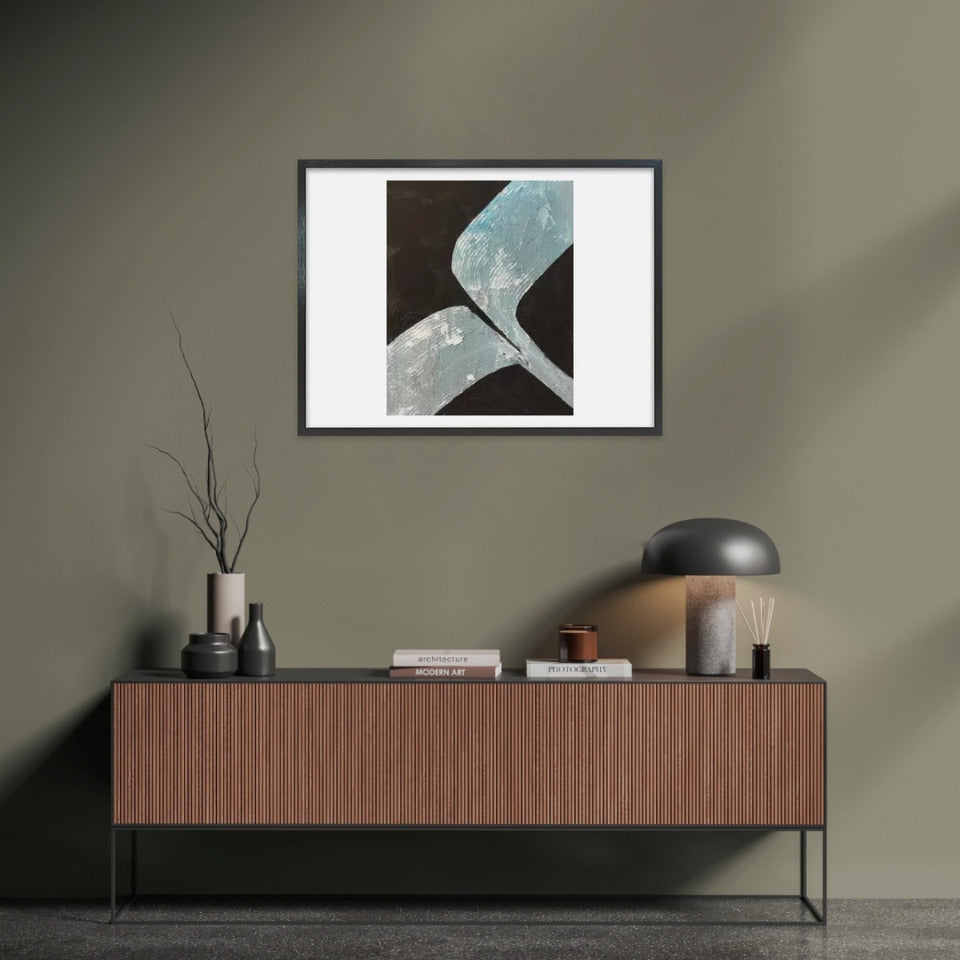 Seed leaf / アート スリム額 Lヨコ ブラックフレーム