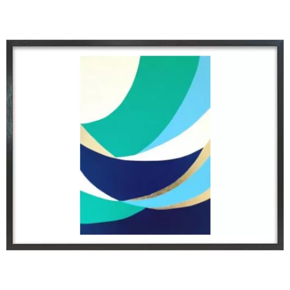 Seascape No.2 / アート スリム額 Lヨコ ブラックフレーム