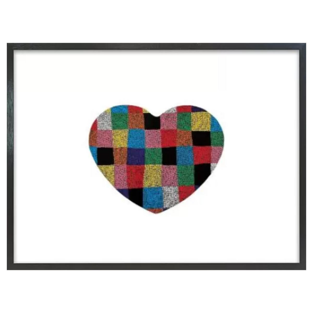 Patchwork Heart 1 / アート スリム額 Lヨコ ブラックフレーム