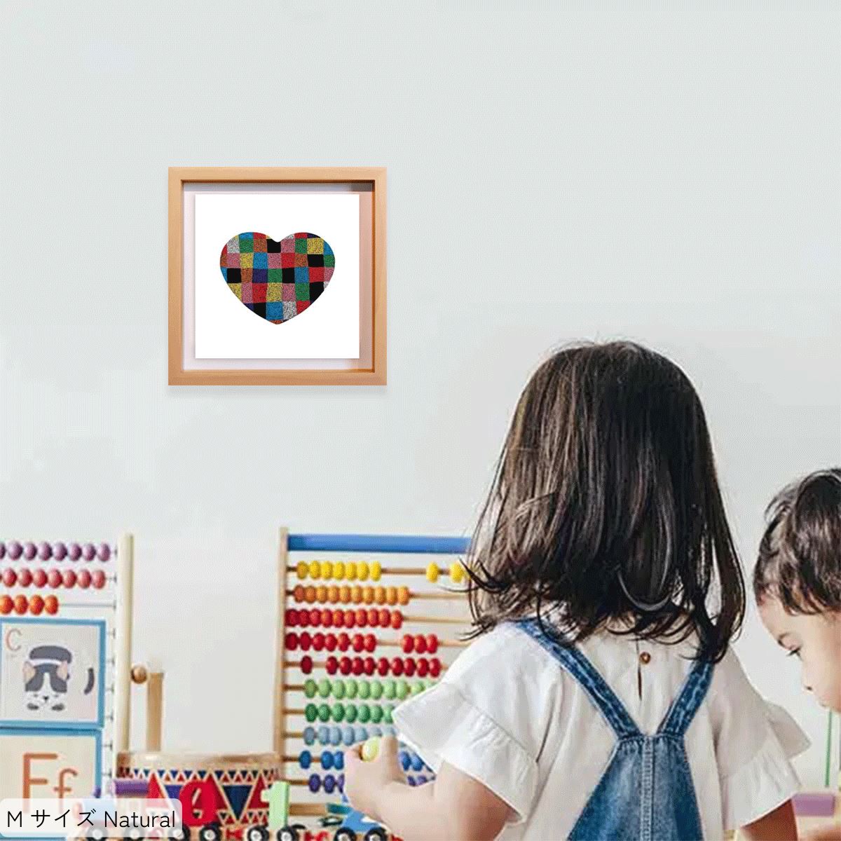 Patchwork Heart 1 / アート M(220×220) ナチュラルフレーム 使用例