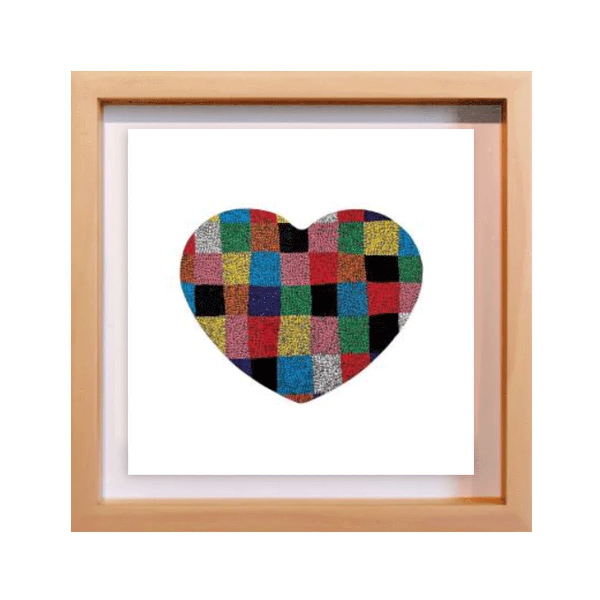 Patchwork Heart 1 / アート L(330×330) ナチュラルフレーム