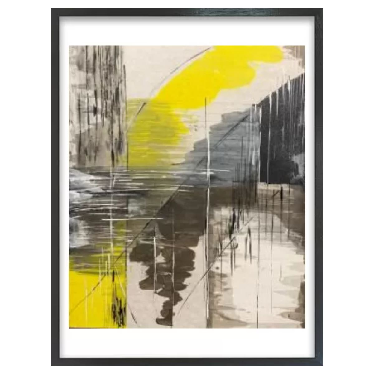 Sunflower / アート スリム額 Lタテ ブラックフレーム