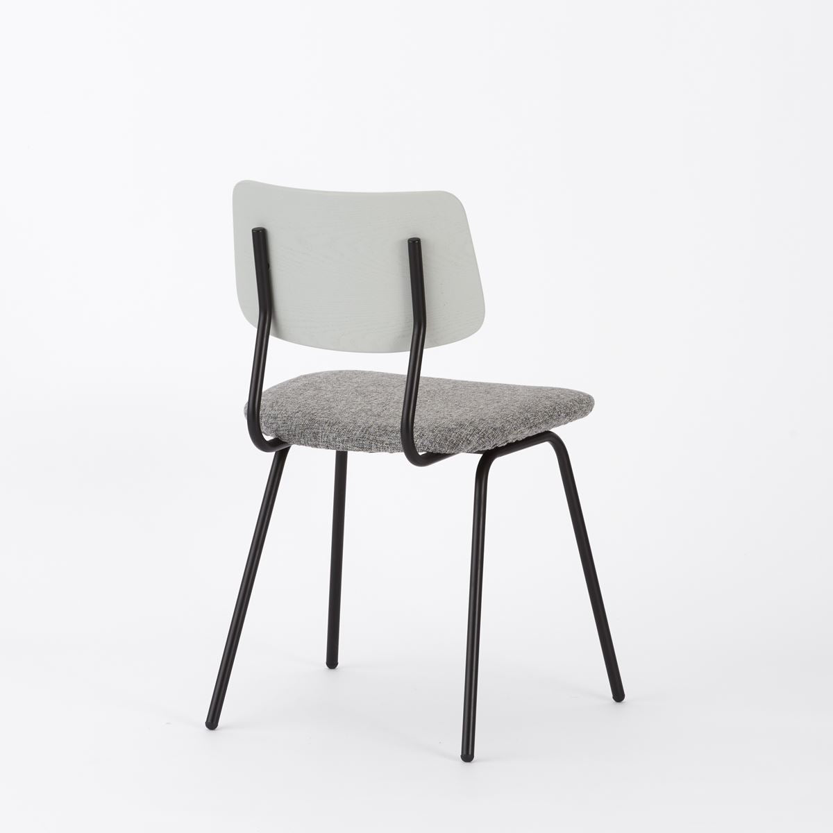 KUUM Chair shikaku - Black Steel Frame/Cushion/Gray White Back / クーム チェア シカク