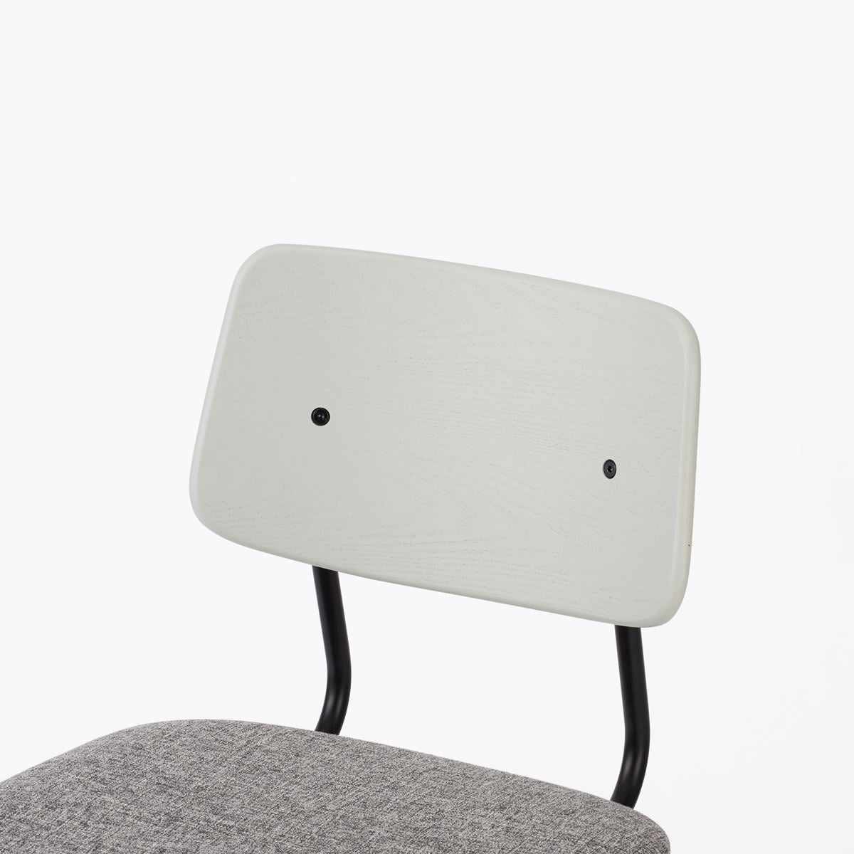 KUUM Chair shikaku - Black Steel Frame/Cushion/Gray White Back / クーム チェア シカク