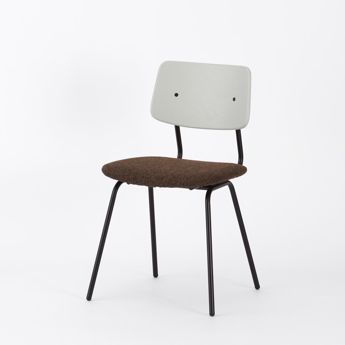 KUUM Chair shikaku - Black Steel Frame/Cushion/Gray White Back / クーム チェア シカク