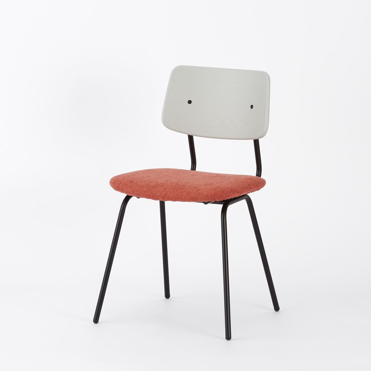 KUUM Chair shikaku - Black Steel Frame/Cushion/Gray White Back / クーム チェア シカク