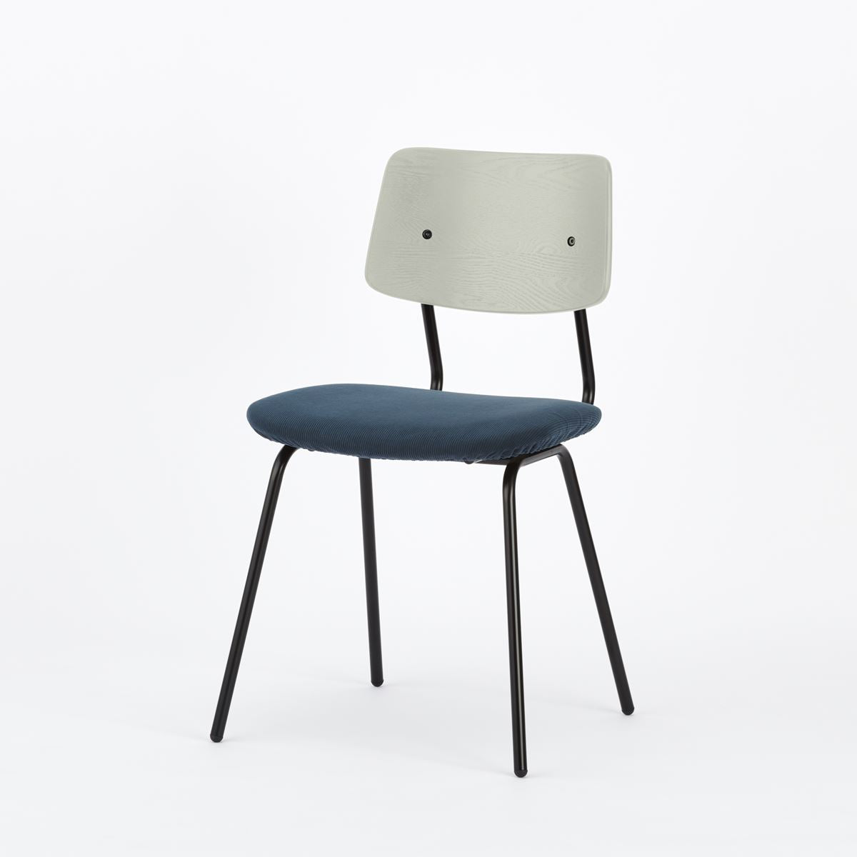 KUUM Chair shikaku - Black Steel Frame/Cushion/Gray White Back / クーム チェア シカク
