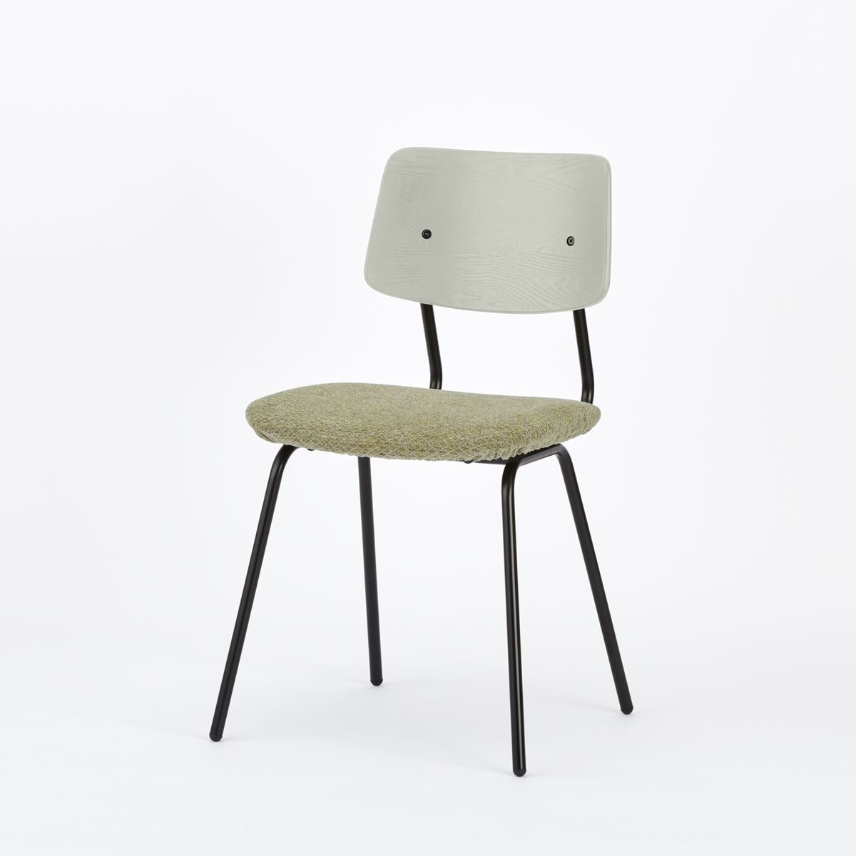 KUUM Chair shikaku - Black Steel Frame/Cushion/Gray White Back / クーム チェア シカク