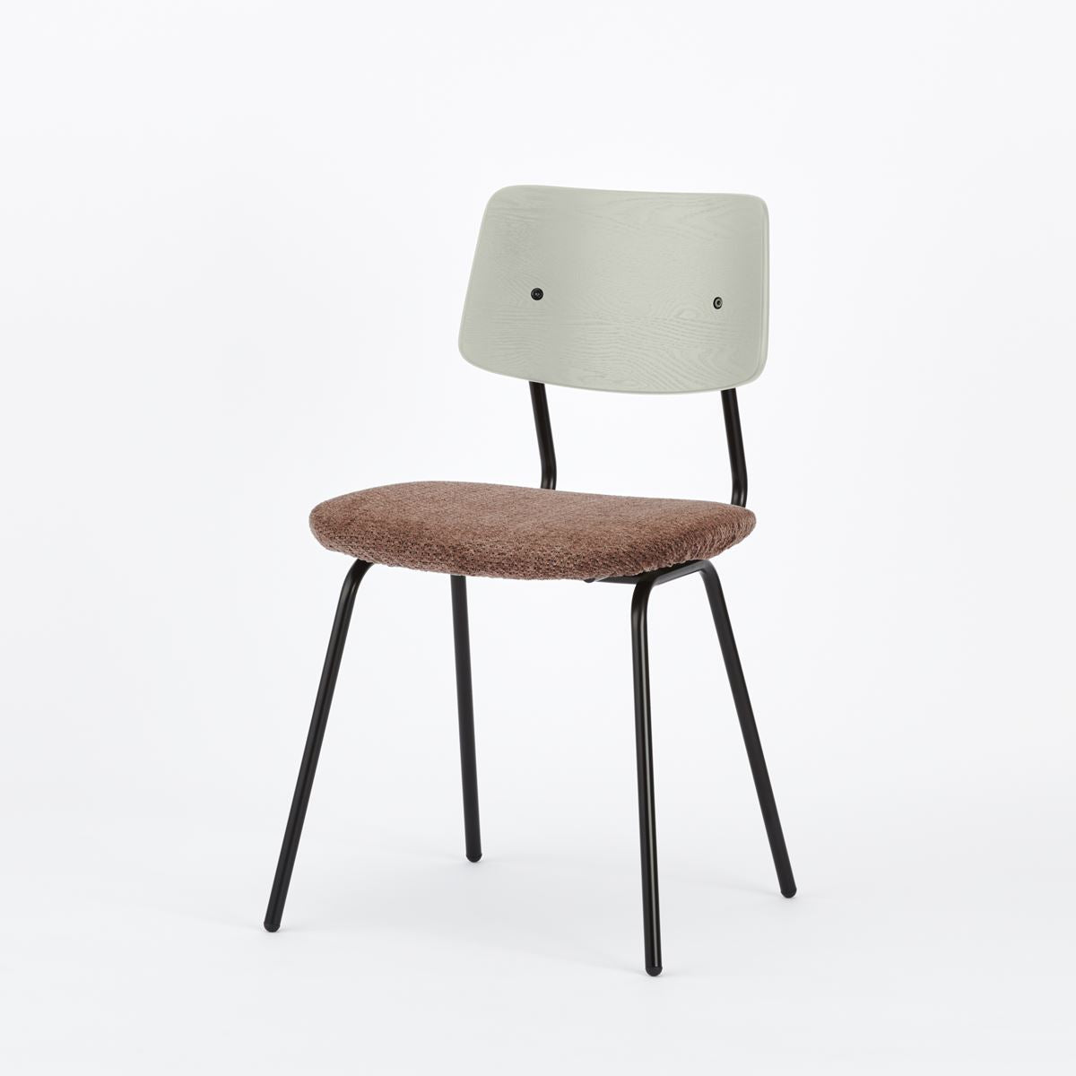 KUUM Chair shikaku - Black Steel Frame/Cushion/Gray White Back / クーム チェア シカク