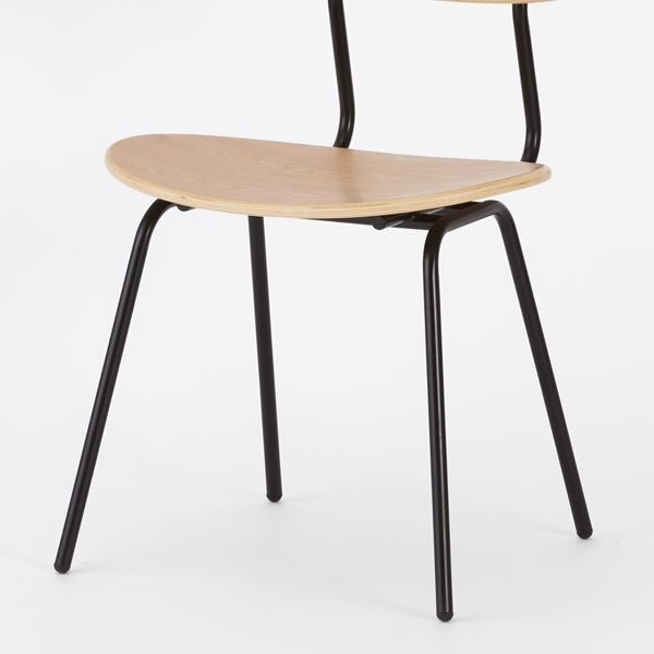 KUUM Chair kinoco - Black Steel Frame/Wooden Back / クーム チェア キノコ