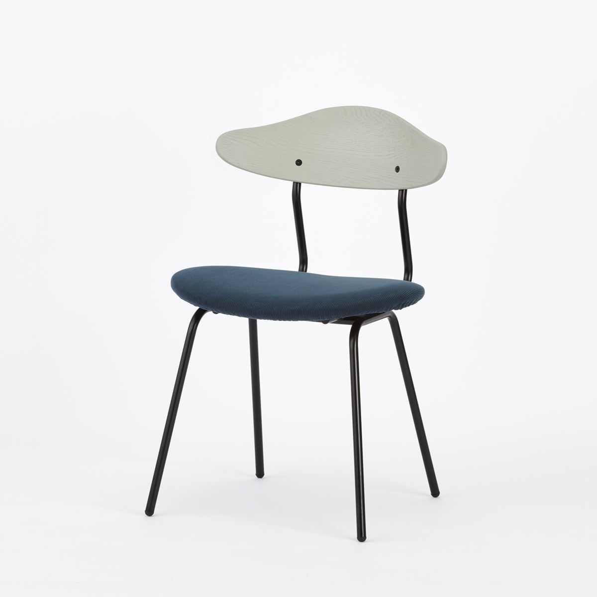 KUUM Chair kinoco - Black Steel Frame/Cushion/Gray White Back / クーム チェア キノコ