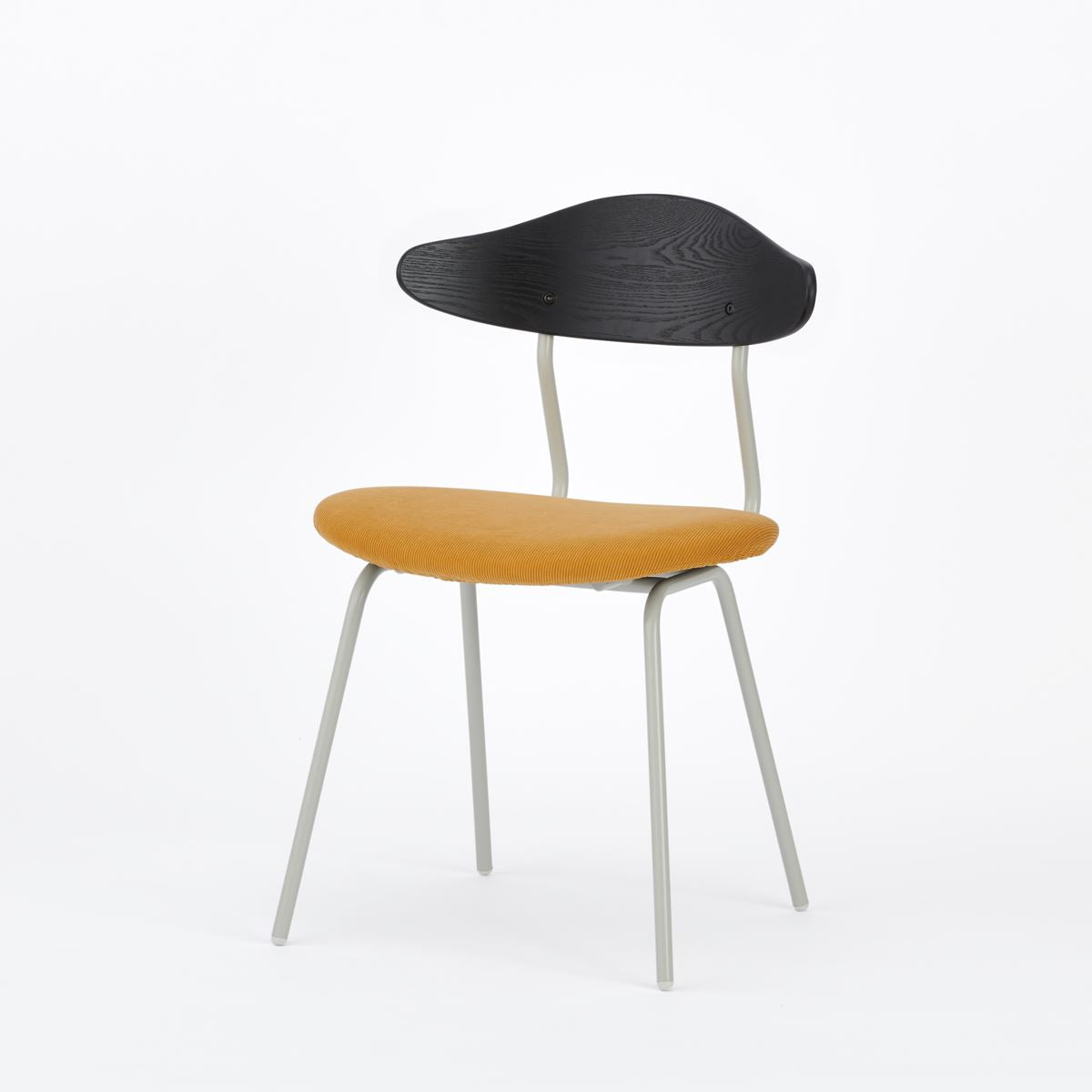 KUUM Chair kinoco - Gray White Steel Frame/Cushion/Black Back / クーム チェア キノコ