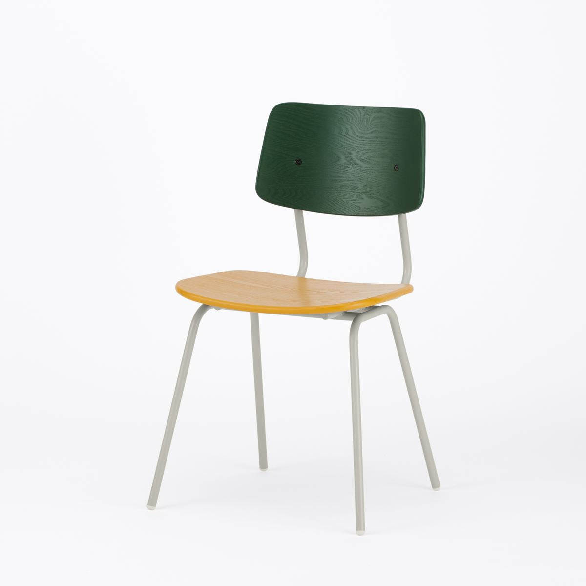 KUUM Chair shikaku - Green x Mustard Yellow x Gray White Steel Frame / クーム チェア シカク