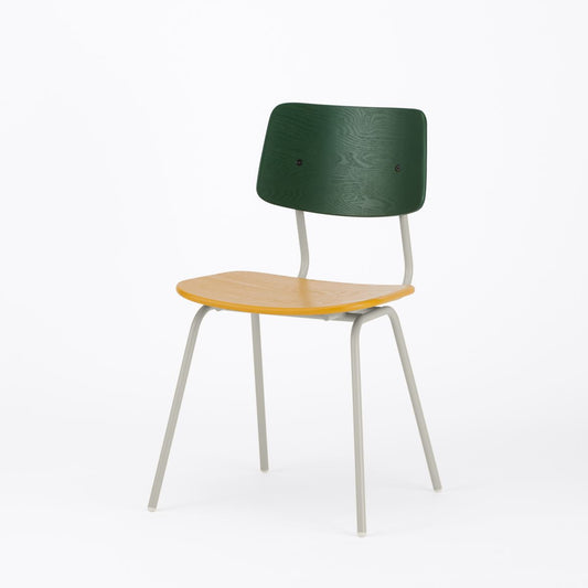 KUUM Chair shikaku - Green x Mustard Yellow x Gray White Steel Frame / クーム チェア シカク