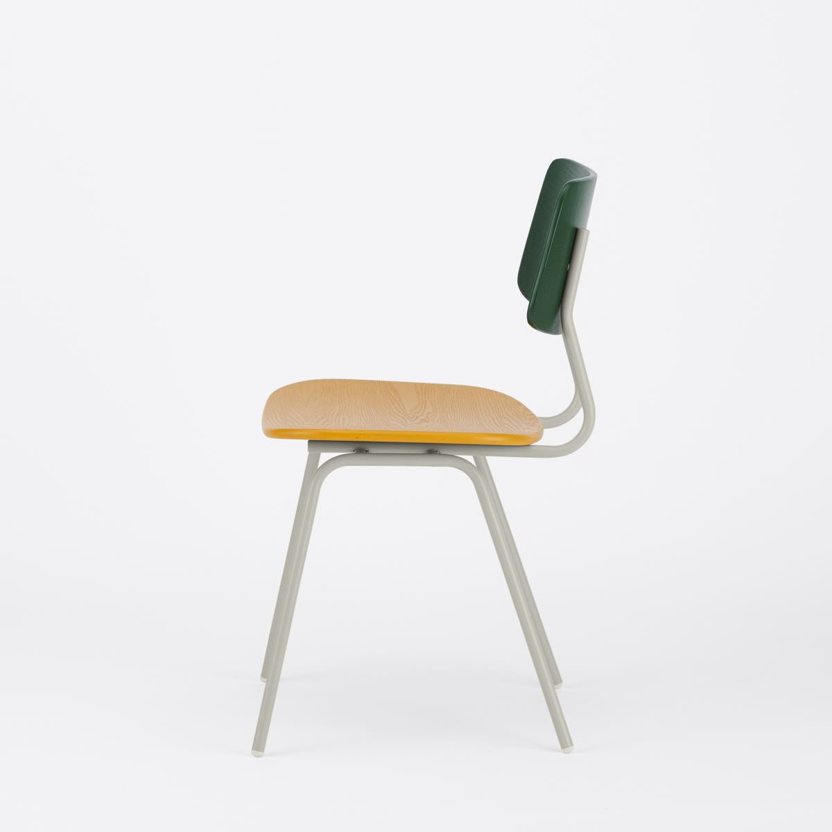 KUUM Chair shikaku - Green x Mustard Yellow x Gray White Steel Frame / クーム チェア シカク