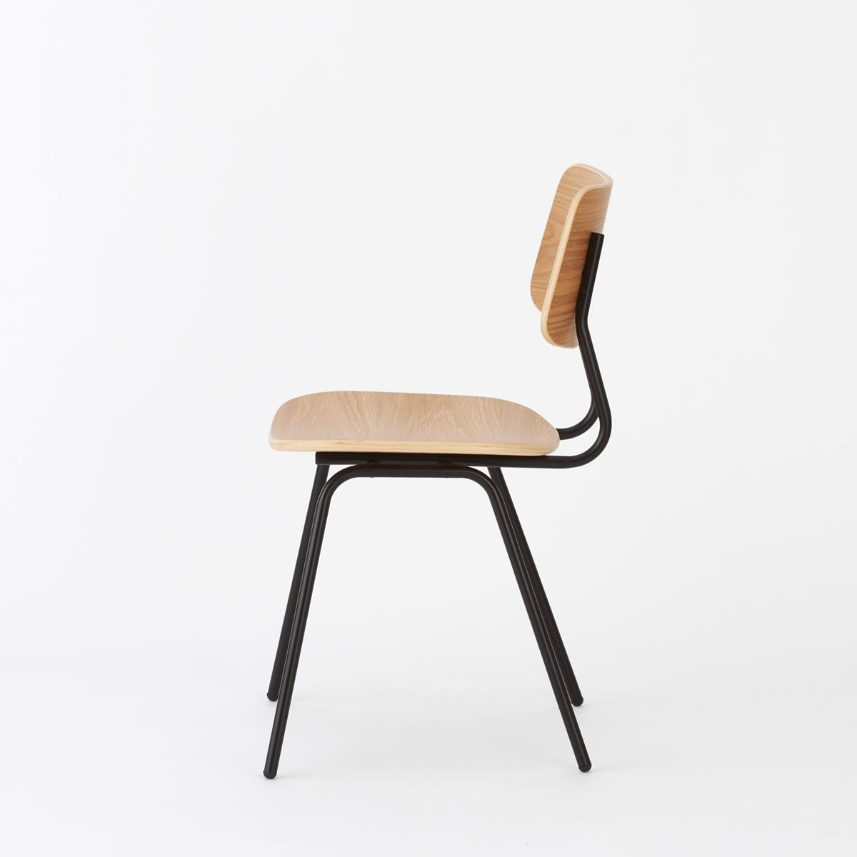 KUUM Chair shikaku - Black Steel Frame/Wooden Back / クーム チェア シカク