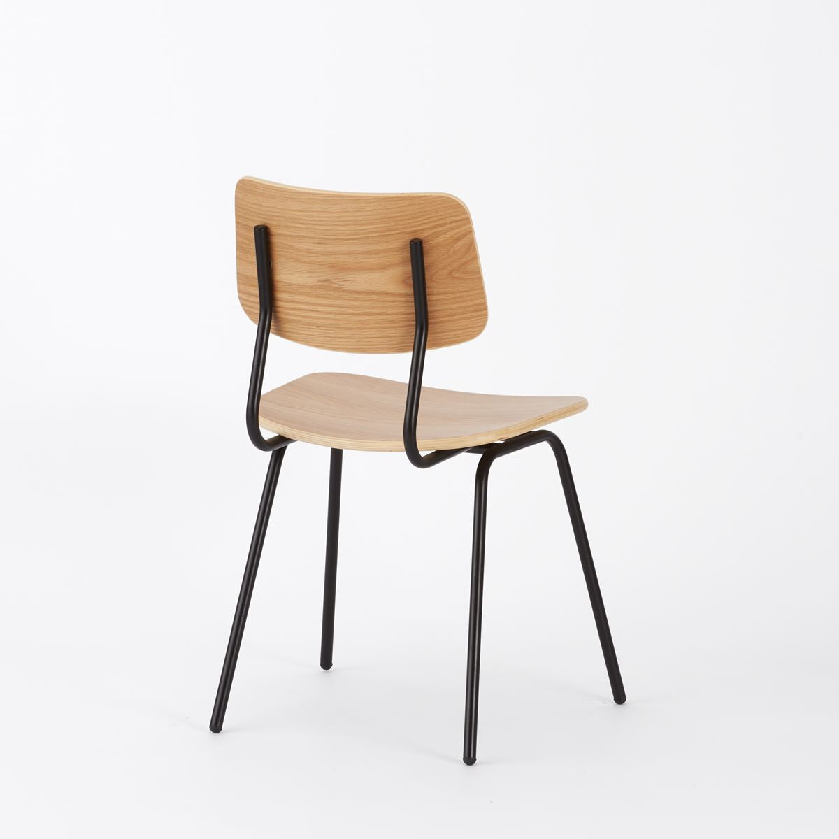 KUUM Chair shikaku - Black Steel Frame/Wooden Back / クーム チェア シカク