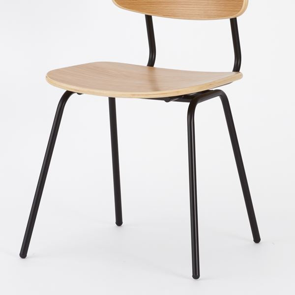 KUUM Chair shikaku - Black Steel Frame/Wooden Back / クーム チェア シカク