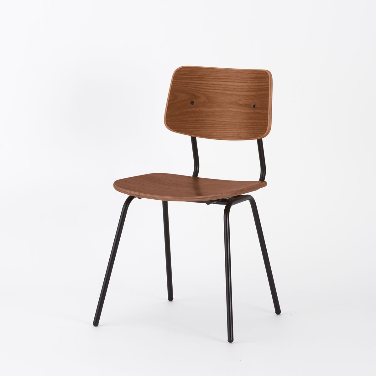 KUUM Chair shikaku - Black Steel Frame/Wooden Back / クーム チェア シカク