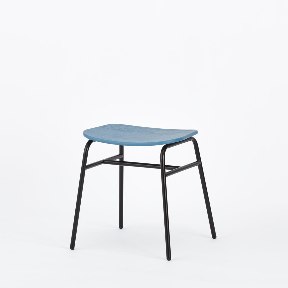 KUUM Stool shikaku - Black Steel Frame/Colored Wooden Seat / クーム スツール シカク