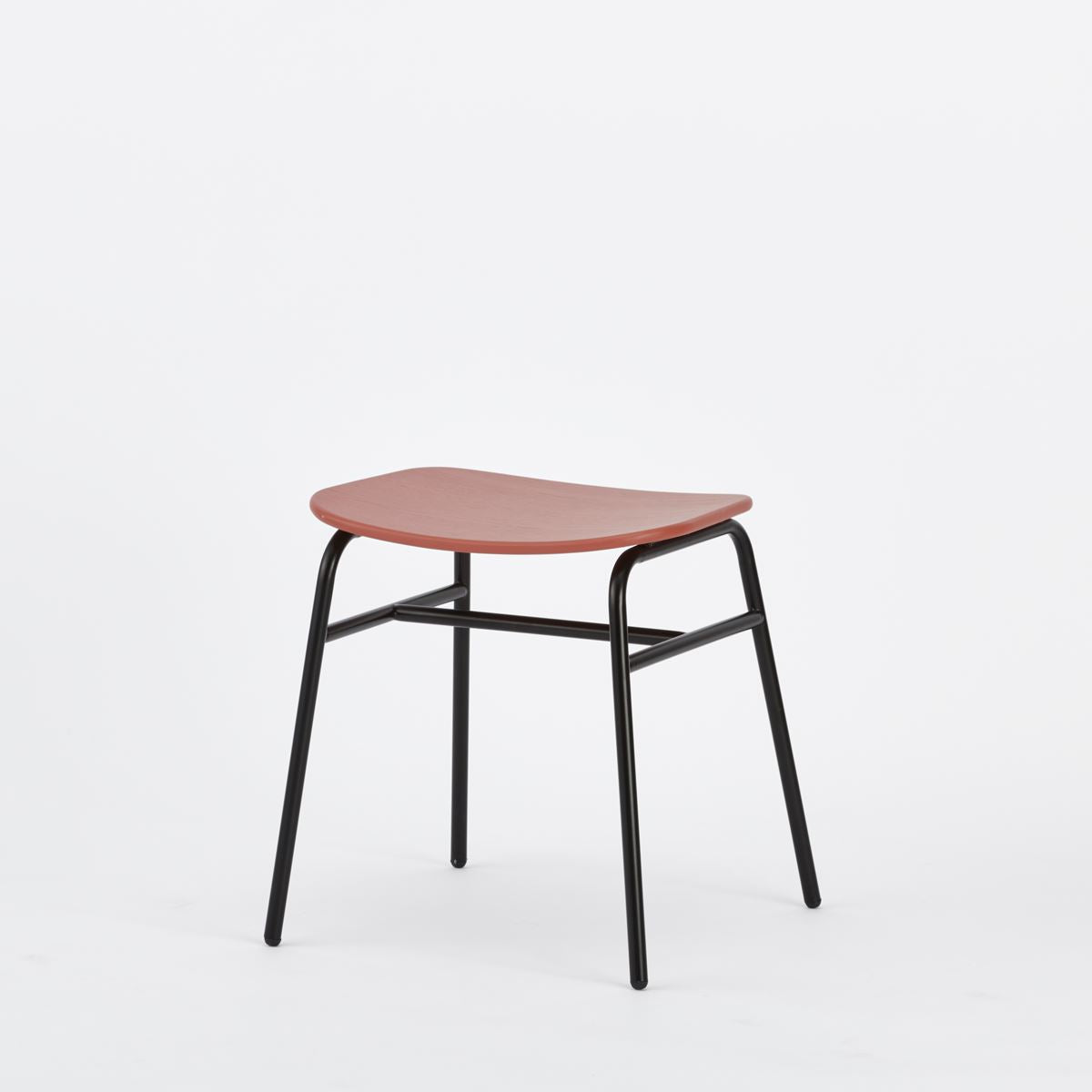KUUM Stool shikaku - Black Steel Frame/Colored Wooden Seat / クーム スツール シカク