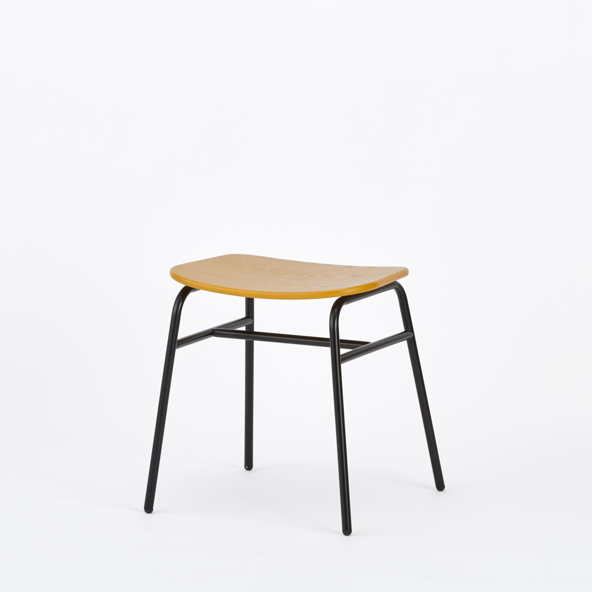 KUUM Stool shikaku - Black Steel Frame/Colored Wooden Seat / クーム スツール シカク
