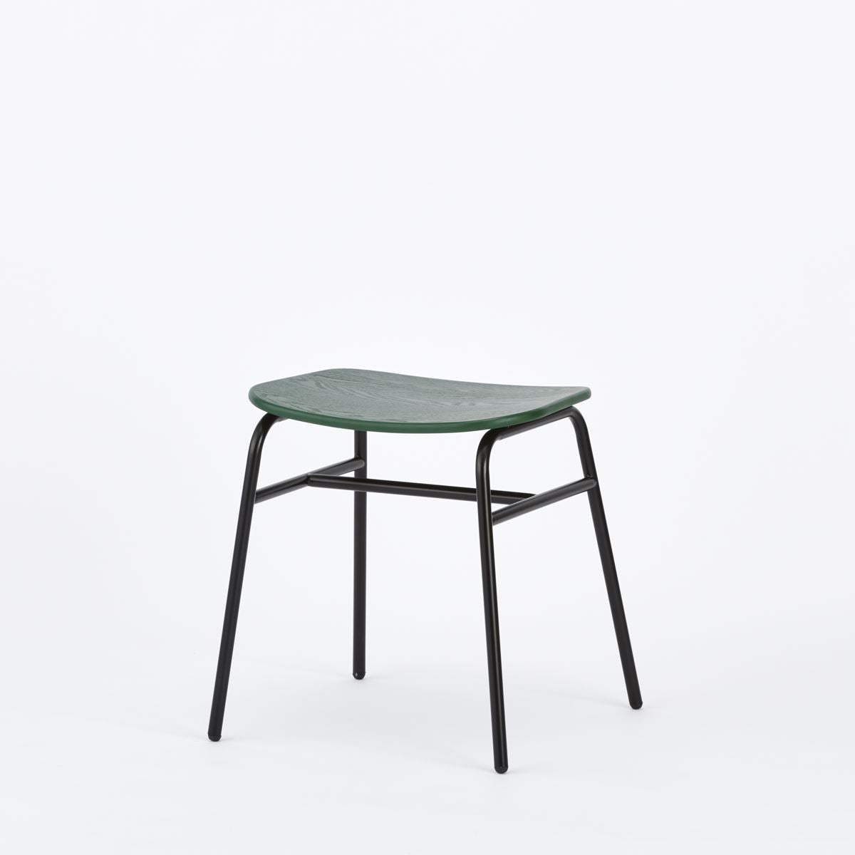 KUUM Stool shikaku - Black Steel Frame/Colored Wooden Seat / クーム スツール シカク