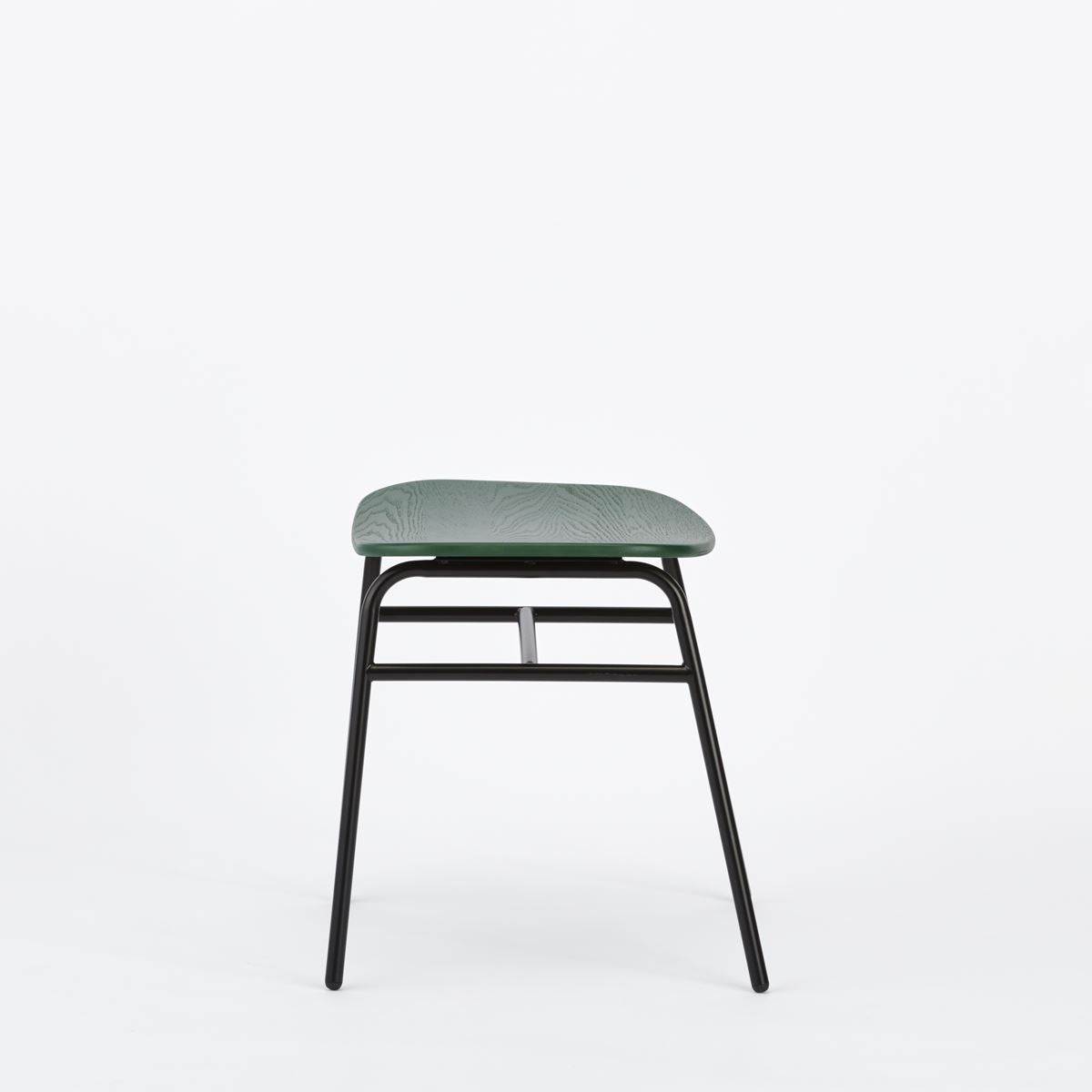 KUUM Stool shikaku - Black Steel Frame/Colored Wooden Seat / クーム スツール シカク