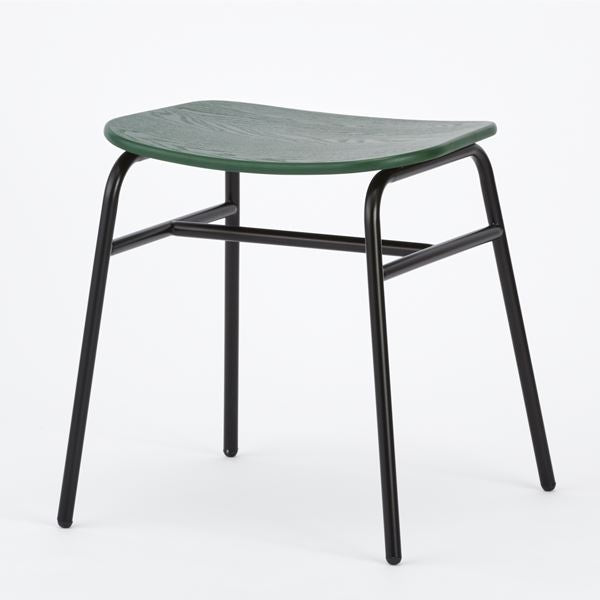 KUUM Stool shikaku - Black Steel Frame/Colored Wooden Seat / クーム スツール シカク