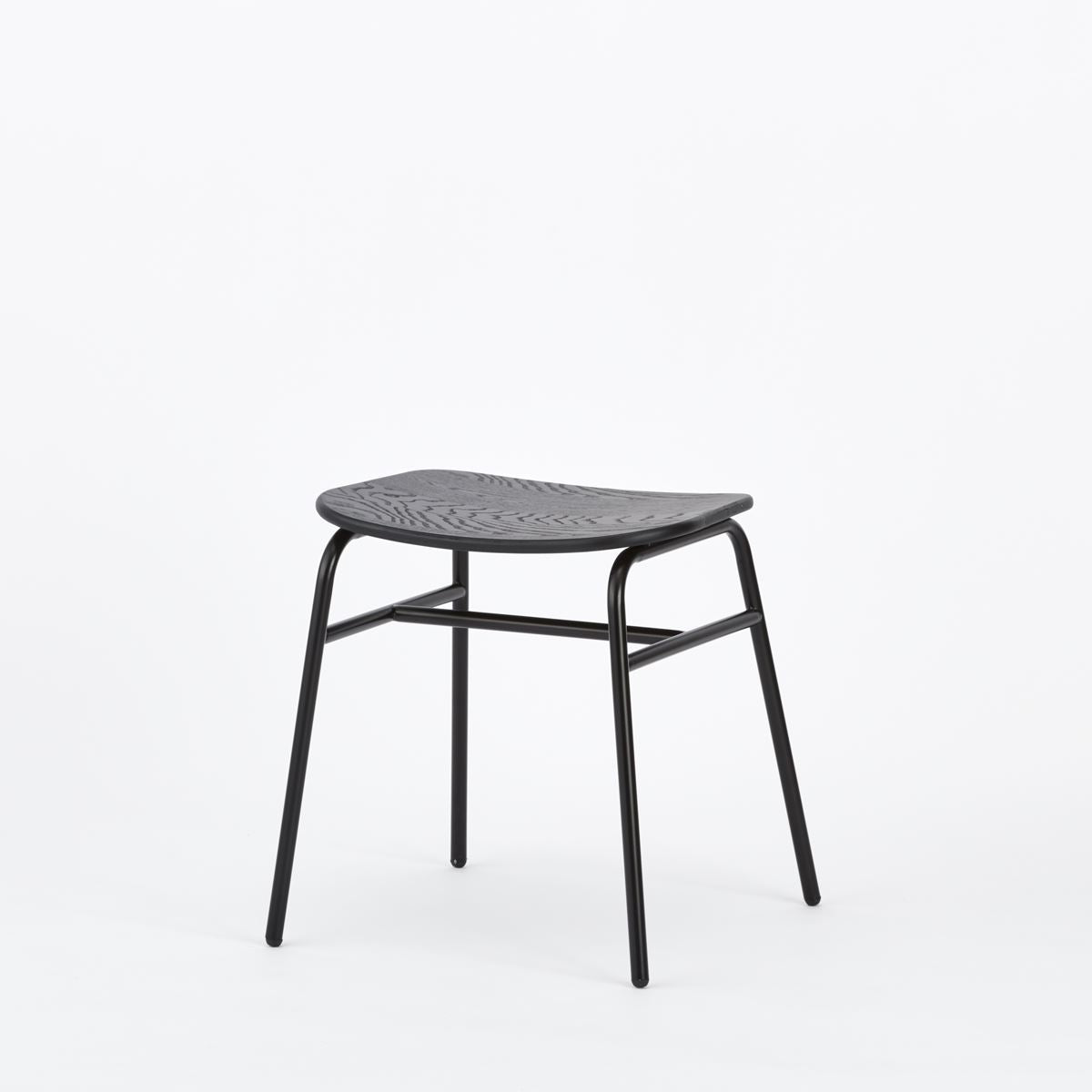 KUUM Stool shikaku - Black Steel Frame/Colored Wooden Seat / クーム スツール シカク