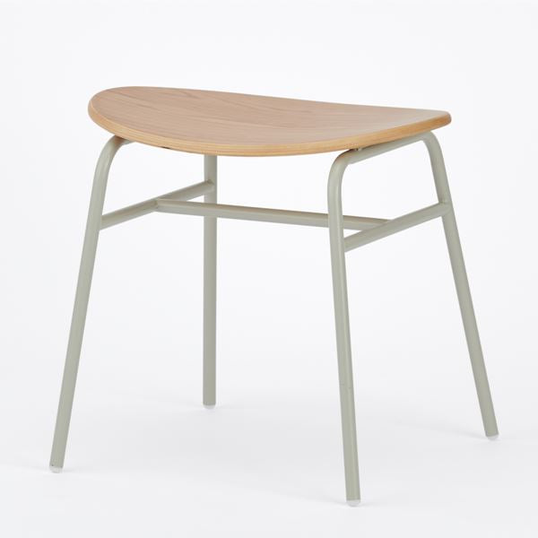KUUM Stool kinoco - Gray White Steel Frame/Wooden Seat / クーム スツール キノコ