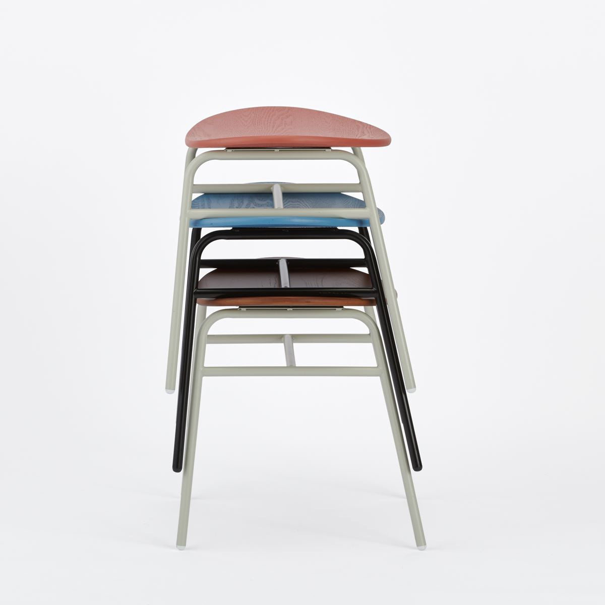 KUUM Stool kinoco - Gray White Steel Frame/Wooden Seat / クーム スツール キノコ