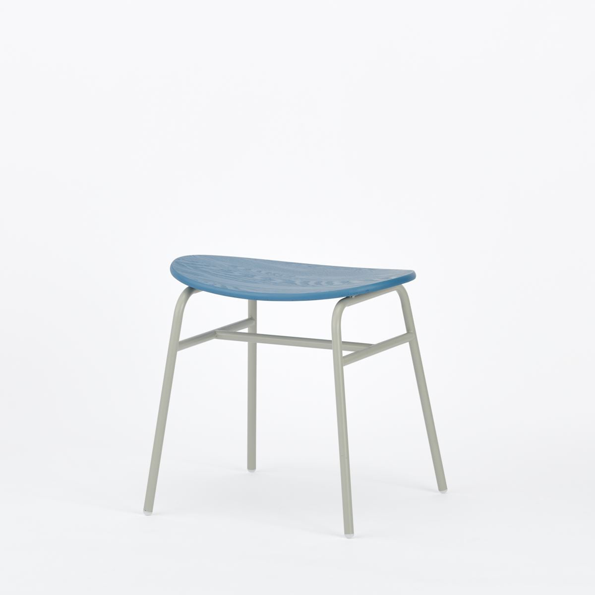 KUUM Stool kinoco - Gray White Steel Frame/Colored Wooden Seat / クーム スツール キノコ